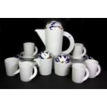 A very stylish Rosenthal porcelain coffee set, (coffee pot H.27cms).