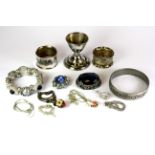 A quantity of mixed silver and other items.