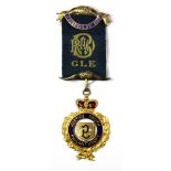 A 9ct gold and enamel Royal Antediluvian Order Of Buffalo's medal.