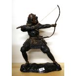 A 20th century bronze figure of a Japanese Samurai archer, H. 39cm.