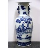 A 19th / early 20th century Chinese hand painted porcelain vase, H. 59cm.