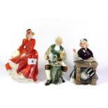 Three Royal Doulton figures The Timesmith HN2145, School Marm HN2223(minor a/f) and Louise HN3207 (