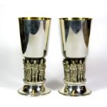 A pair of superb hallmarked silver limited edition 753/900 1979 Winchester Cathedral commemorative