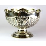 A Chester hallmarked (c.1813) silver rose bowl, Dia. 15cm, H. 11.5cm, approx. 310g.