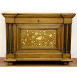 A 19th century mother of pearl inlaid walnut collectors cabinet with 23 drawers containing a large