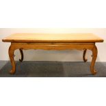 A mid 20th century Chinese elmwood coffee table, 120 x 60 x 44cms.