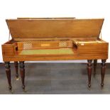 An unusual 19th century mahogany oblong piano desk, L. 170 X 65 X 87cms.