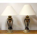A pair of attractive contempory table lamps. H. 79cms.