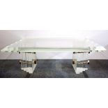 A large contemporary perspex coffee table, 125 x 99 x 46cm.