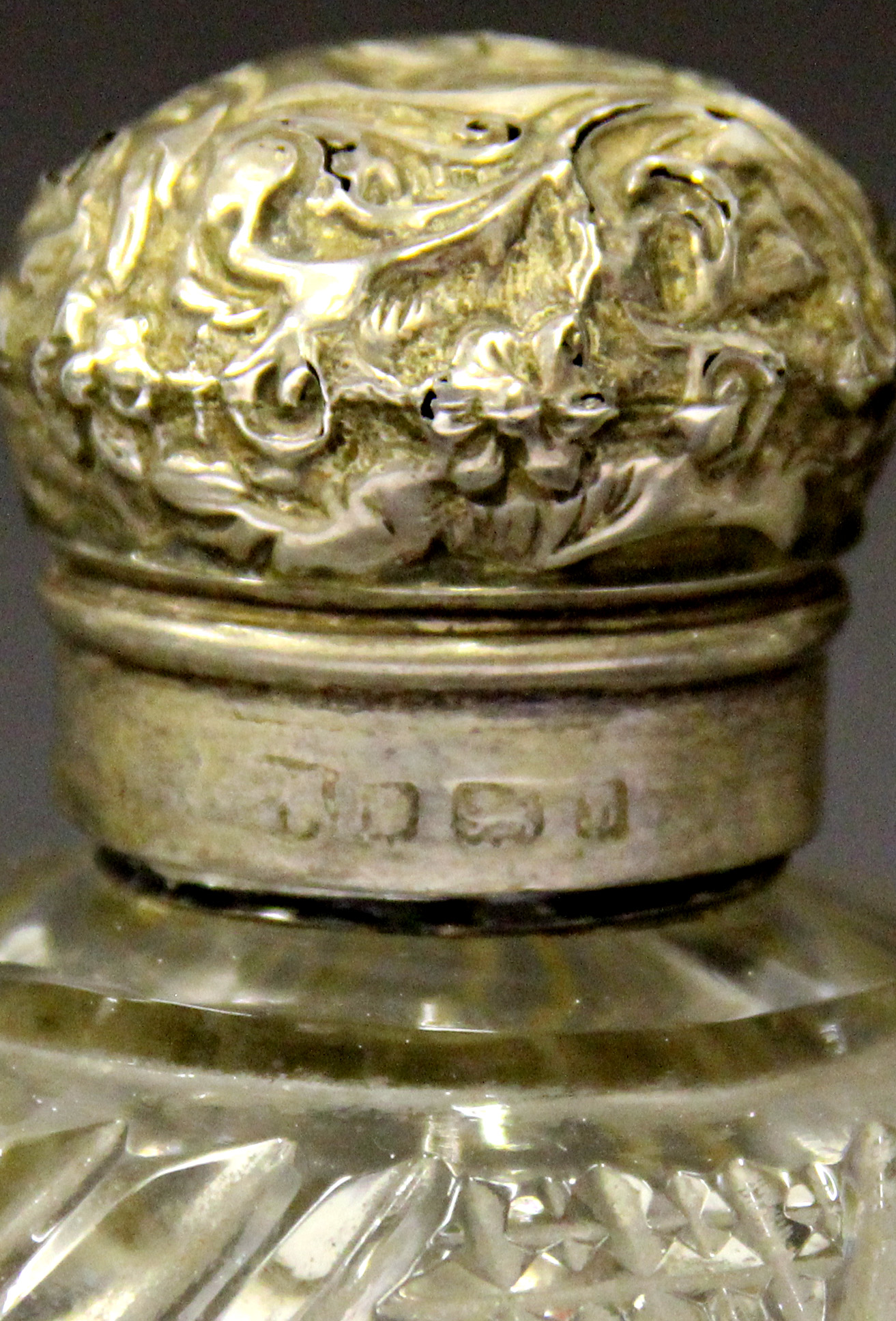 Four silver topped cut glass perfume bottles. Tallest 13.cms. - Image 3 of 6
