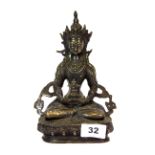 A Tibetan bronze figure of a seated Tara, H. 20cms.