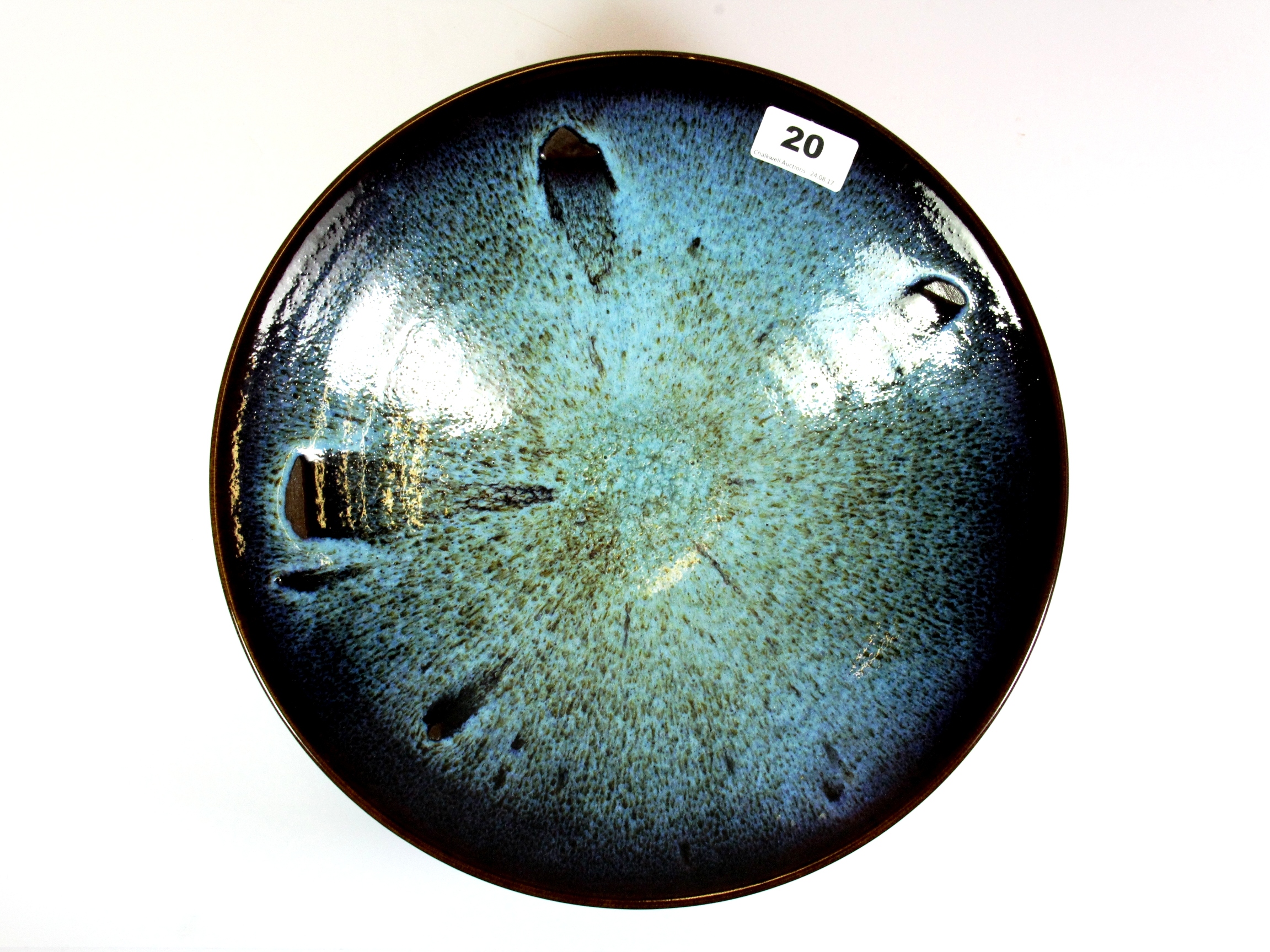 An impressive Chinese hares fur glazed terracotta bowl, Dia. 32cms, Depth. 10cms. - Image 2 of 3