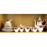 A Royal Albert old country roses part tea and coffee set.