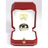 A Cartier 18ct white gold (stamped 750) ring with original box and receipt of purchase, (N.5).