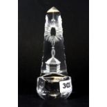 A 19th century cut crystal monstrance, H. 17cms.