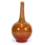 An interesting Chinese Republican period red and yellow crackle glazed porcelain vase, H.38cms.