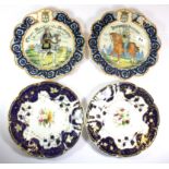 A pair of 19th century Quimper commemorative plates, together with two hand painted 19th century