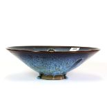 An impressive Chinese hares fur glazed terracotta bowl, Dia. 32cms, Depth. 10cms.