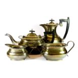 A heavy four piece hallmarked silver tea and coffee set.