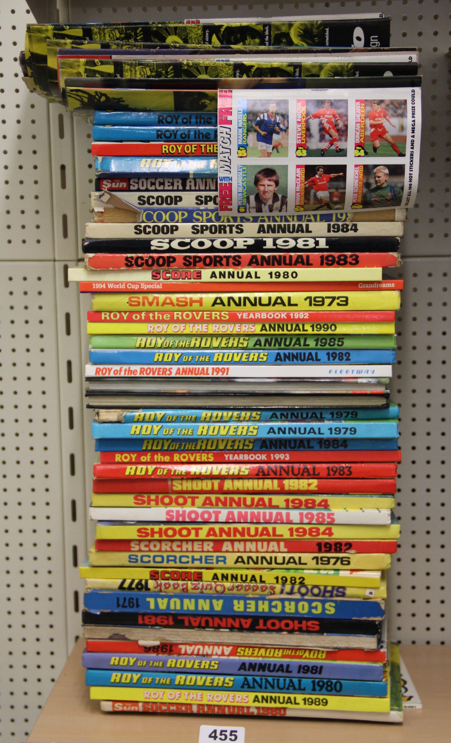 A large quantity of 'Roy of the Rovers' and other sport annuals.