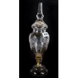 A cut crystal brandy barrel, H. 35cm.