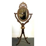 A lovely 19th century ivory inlaid Anglo Indian traveling mirror (disassembles with folding base,