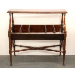 A lovely quality mahogany bookstand, W. 92cm, H. 86cm.