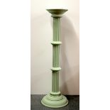 A painted wooden pedestal plant stand, H. 97cm.