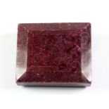 An unmounted 286ct baguette cut ruby.