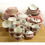 An extensive quantity of Alfred Meakin and other red and white dinner and tea china.