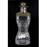 A hallmarked silver mounted spirit decanter, H. 20cm.