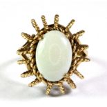 A 9ct yellow gold opal set ring, (Q.5).