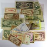 A quantity of mixed old banknotes.