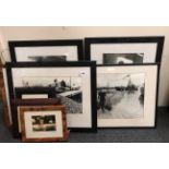 Eight framed photographs, pencil signed by John R Adams of Leigh on sea scenes.