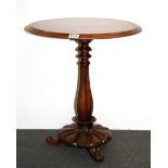 An early 19th century (William IV) mahogany pedestal wine table, Dia. 50cm, H. 56cm.