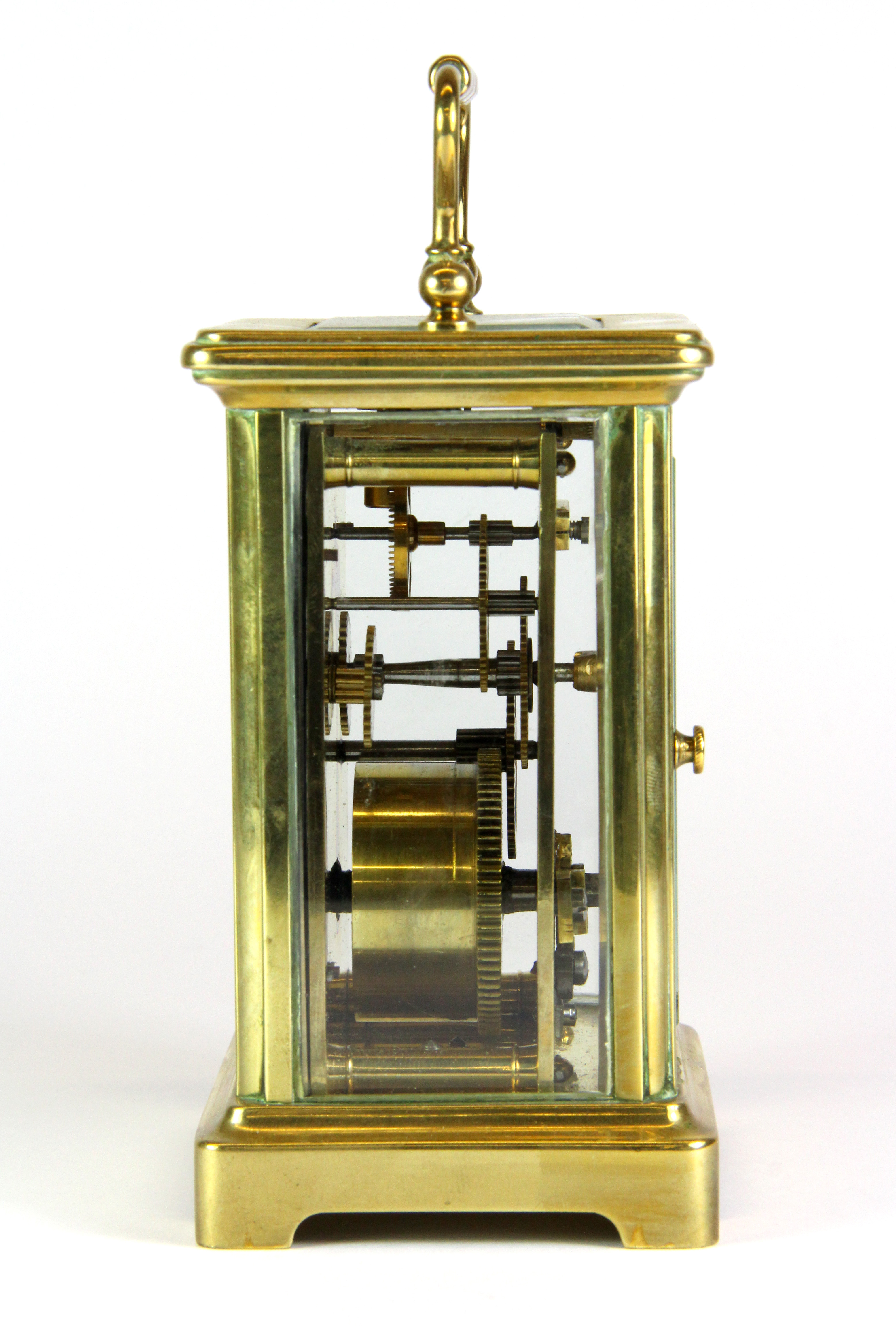 A gilt brass carriage clock, H. 15cm. - Image 2 of 3