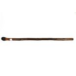 An early 20th century Japanese carved bamboo walking stick, L. 78cm.