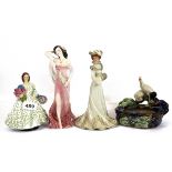 An early Royal Worcester figure of "June", together with a Coalport figure of "Ruby" and two other