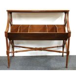 A walnut library stand, W. 93cm, H. 84cm.