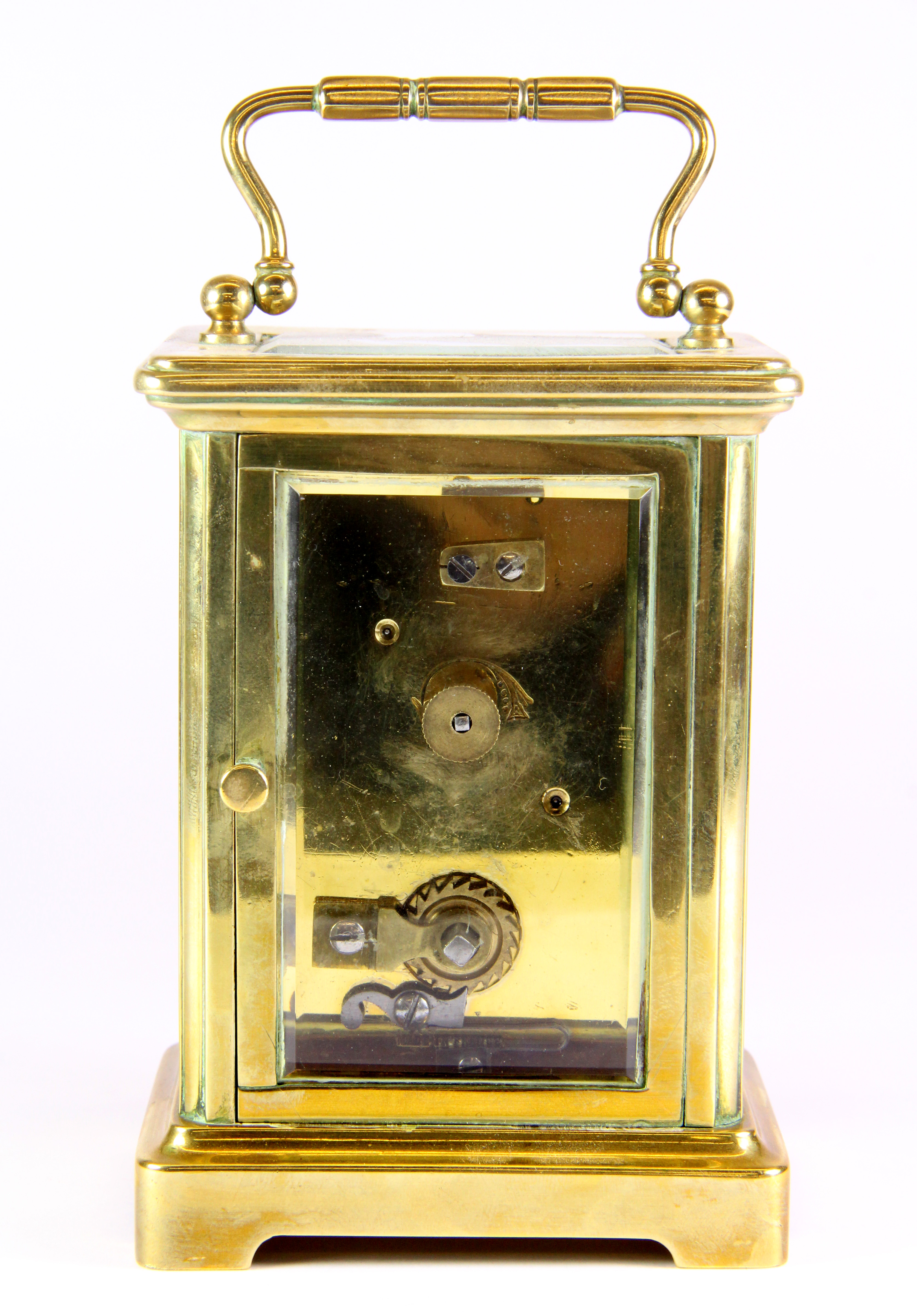 A gilt brass carriage clock, H. 15cm. - Image 3 of 3