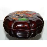 An interesting Chinese mixed colour lacquer box, W. 18cm, H. 8cm.