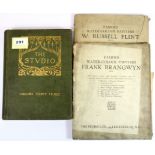 Two volumes of lithographs by W Russel Flint and Frank Brangwyn, together with a volume of "The