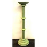 A painted wooden pedestal plant stand, H. 97cm.