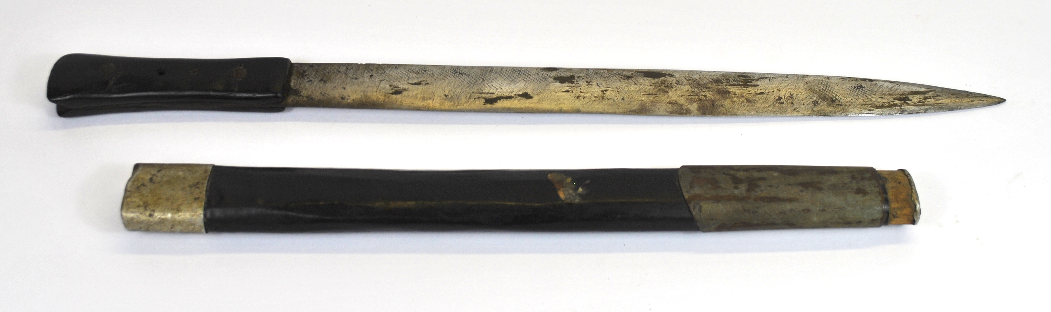 A 19th / early 20th century Tibetan short sword, L. 50cm. - Image 3 of 3