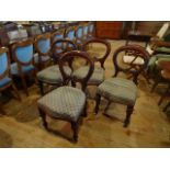 A set of four mahogany balloon back dining chairs,