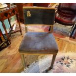 An original queen Elizabeth II 1953 Coronation chair, numbered 381 (48cm wide).