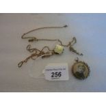 A locket on an oval belcher link chain,