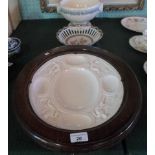 A large white glazed oval dish, 19th century, possibly by Minton, (egg & spinach),