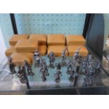A collection of sterling silver miniature figures by Phillips, many with original box.
