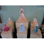 A collection of seven Coalport figurines, each with original box, to include: Yvonne, Poppy Ball,